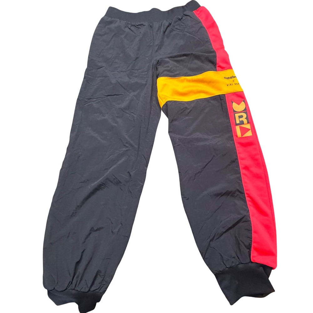 Reebok x Gigi Hadid Womens Colorblock Track Pants Black Red Yellow Joggers M‎